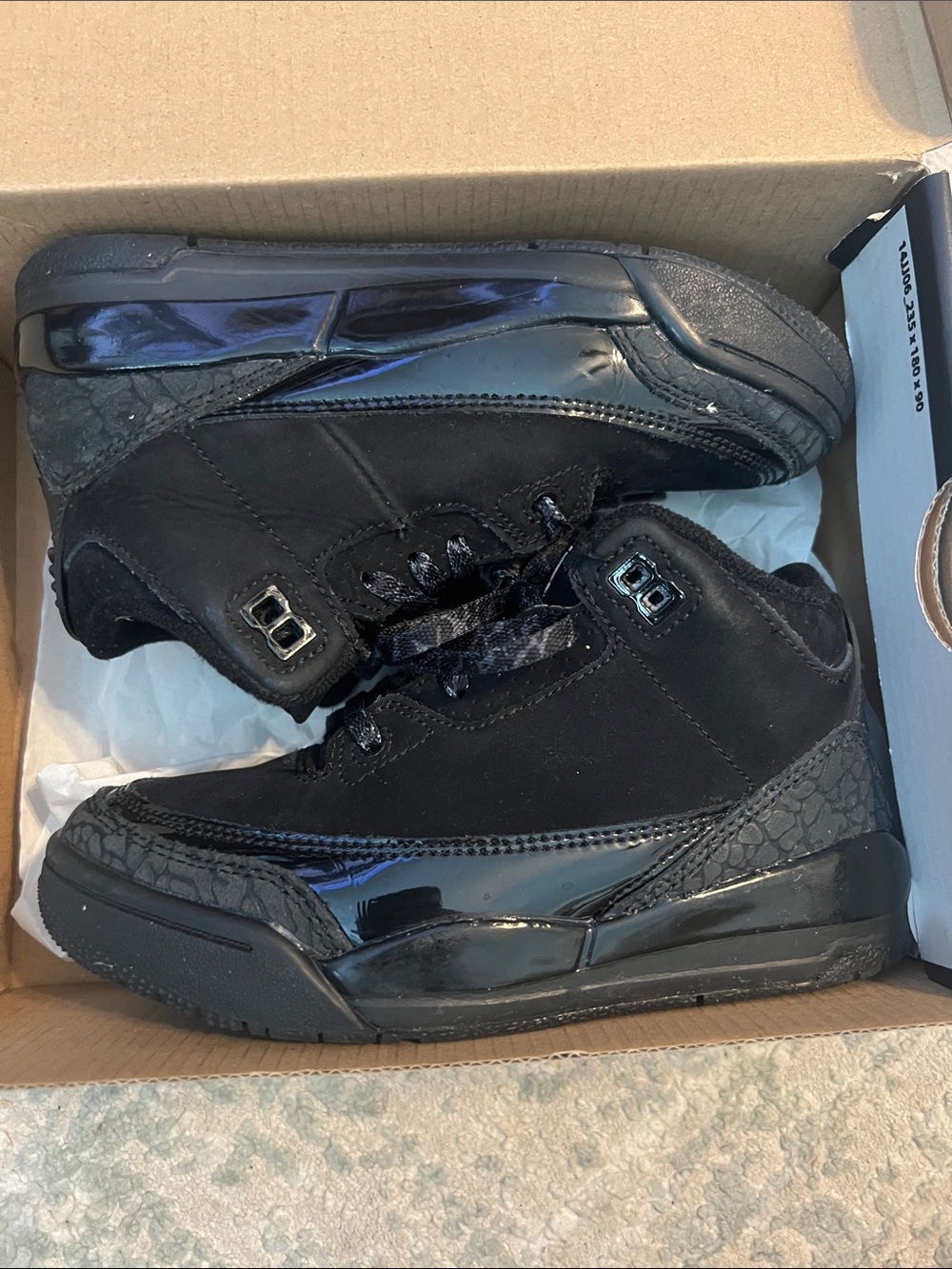 JORDAN 3 RETRO sz 12C kids Black Cat